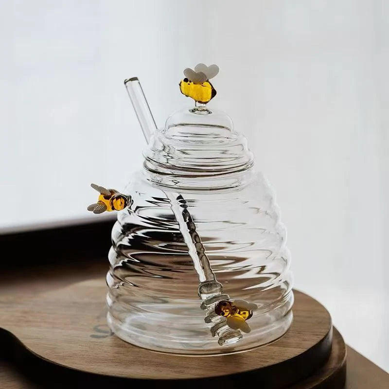 CLAREO - GLASS HONEY JAR